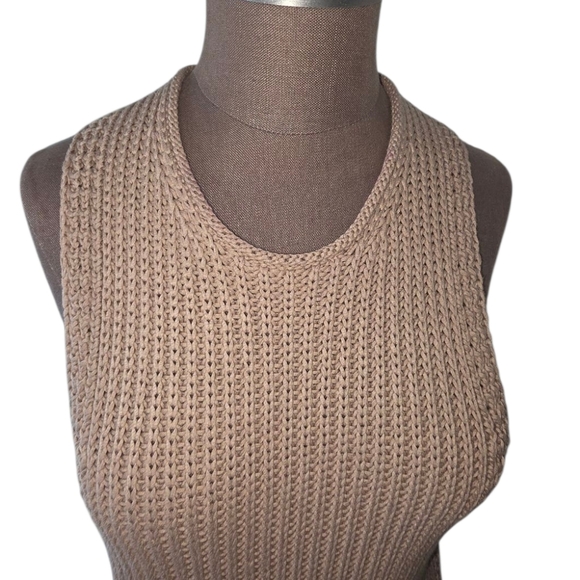Vince Waffle Knit Stitch Ribbed Sweater 100% Cotton Sweater Tank Top Vest  XS - Picture 9 of 16